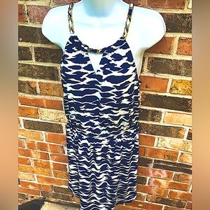 Laundry By Shelli Segal Dress With Gold Chain Accented  Neckline  Size S